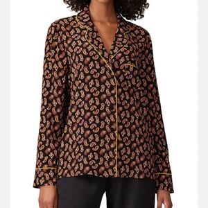 Diane Von Furstenberg Halsey 100% Silk Top